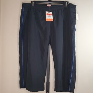 Nike Black Capris With Net Lining Blue Accents Large